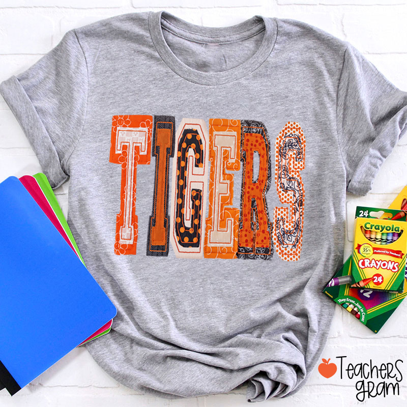 Personalized Mascot Mixed Print Letter Teacher T-Shirt