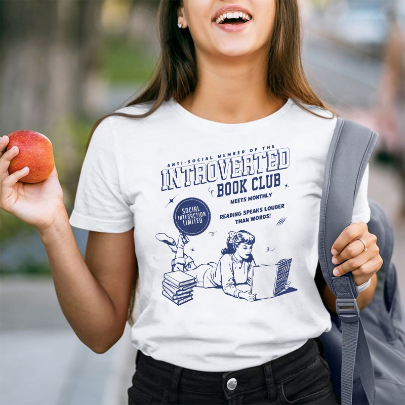 Introverted Book Club Bookish Teacher T-Shirt