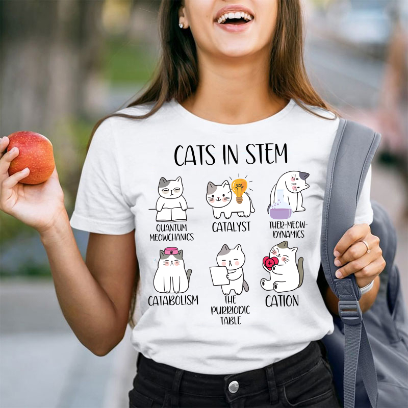 Cats In Stem Teacher T-Shirt