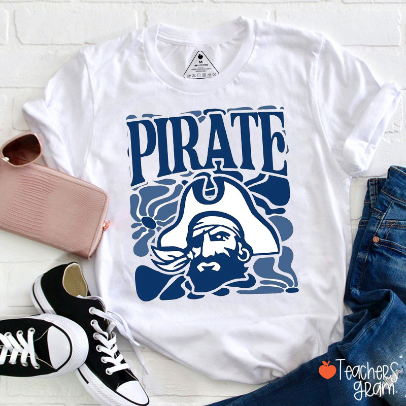 Personalized Mascot Vintage Block Letter Sports Character Teacher T-Shirt