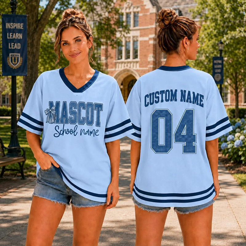 Personalized Mascot Name And Number Plaid Number Print Teacher Mesh Jersey