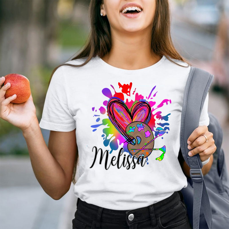Personalized Colorful Art Teacher T-Shirt