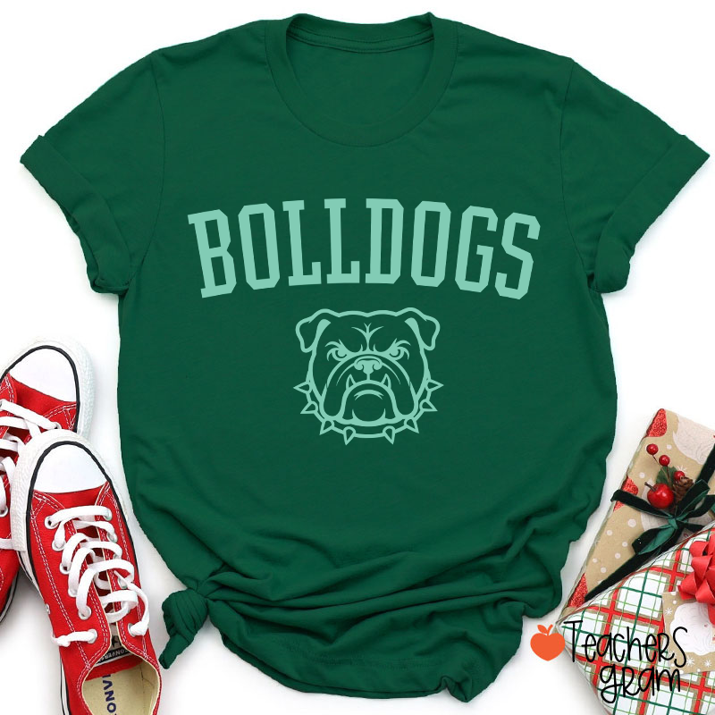 Personalized Mascot Outline Graphic Varsity Letter Teacher T-Shirt