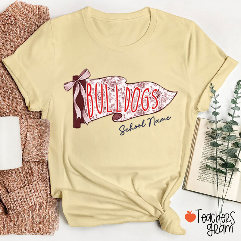 Personalized School Mascot Toile De Jouy Teacher T-Shirt