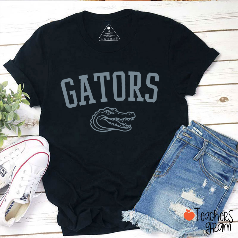 Personalized Mascot Outline Graphic Varsity Letter Teacher T-Shirt