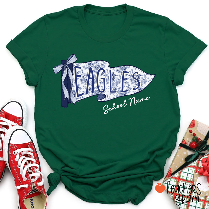 Personalized School Mascot Toile De Jouy Teacher T-Shirt