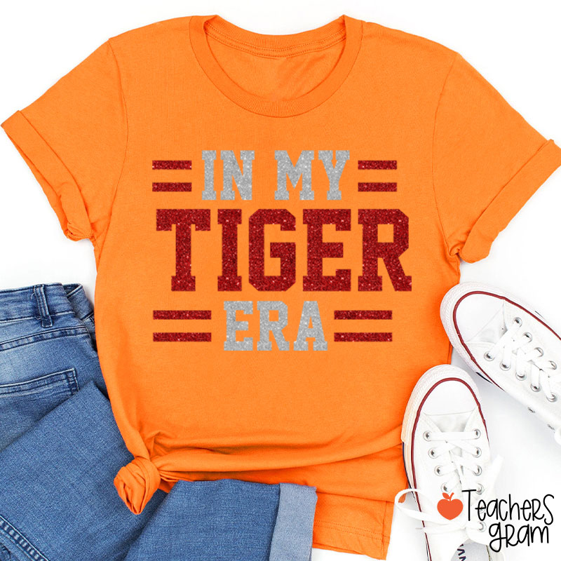Personalized Mascot Glitter In My School Spirit Era Teacher T-Shirt