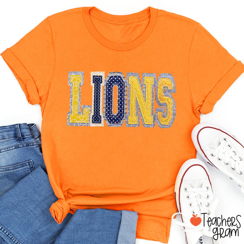 Personalized Mascot Mixed Print Letter Teacher T-Shirt