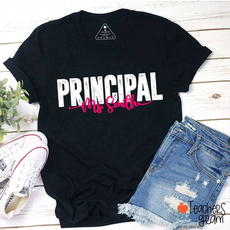 Personalized Name Distressed Assistant Teacher T-Shirt
