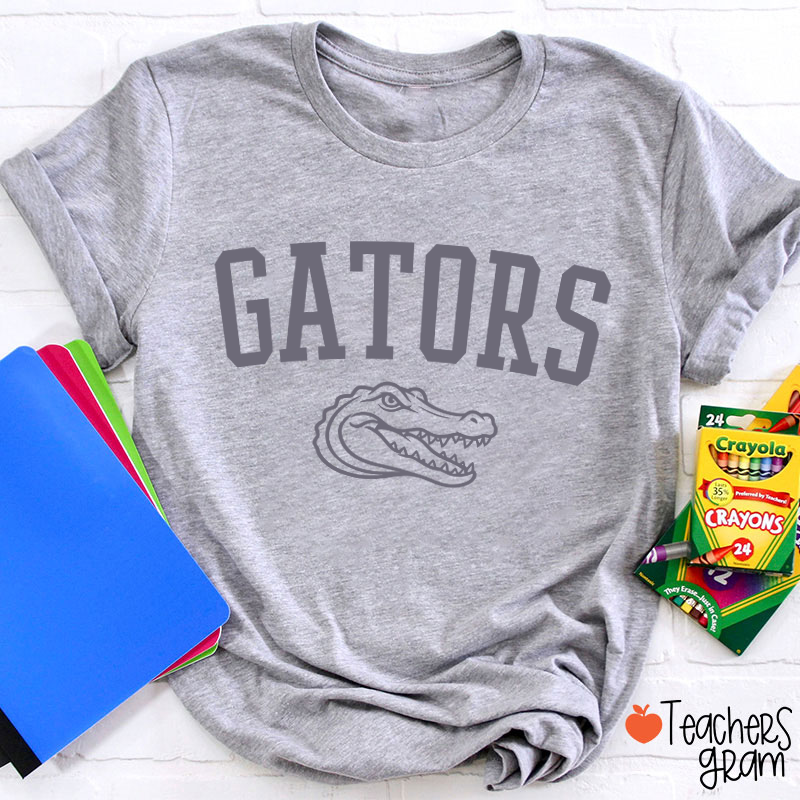 Personalized Mascot Outline Graphic Varsity Letter Teacher T-Shirt