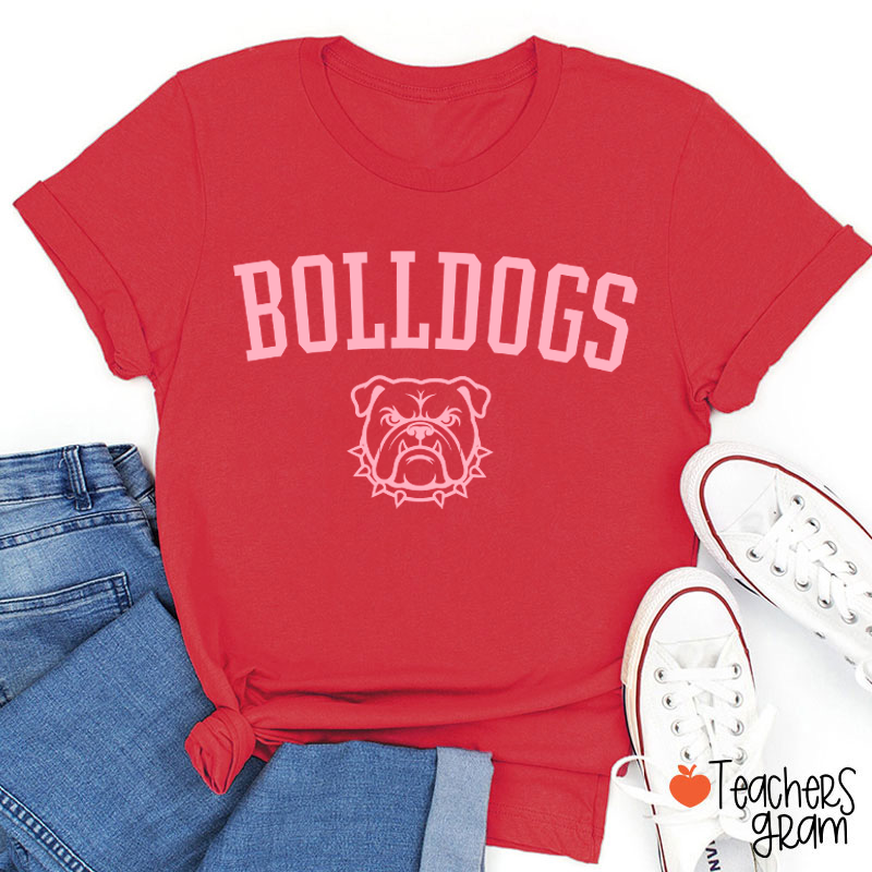 Personalized Mascot Outline Graphic Varsity Letter Teacher T-Shirt