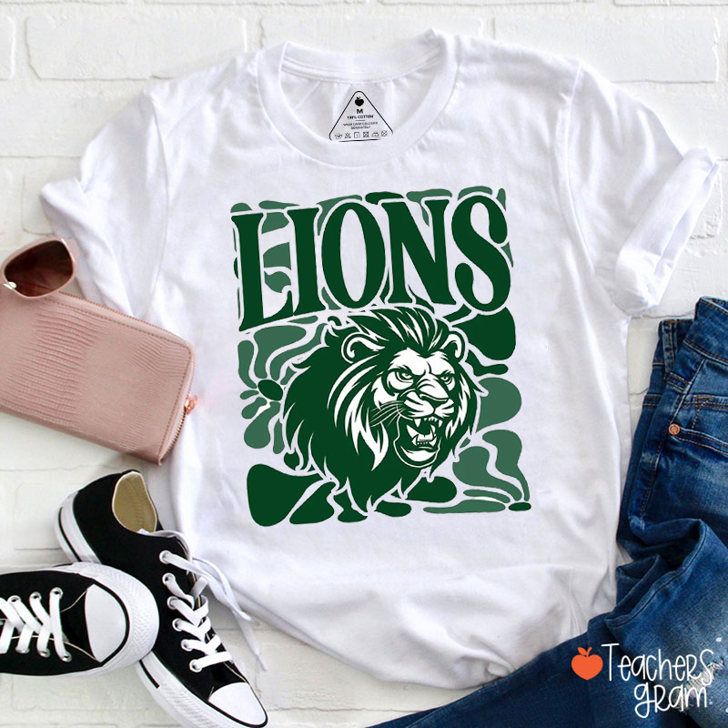 Personalized Mascot Vintage Block Letter Sports Character Teacher T-Shirt