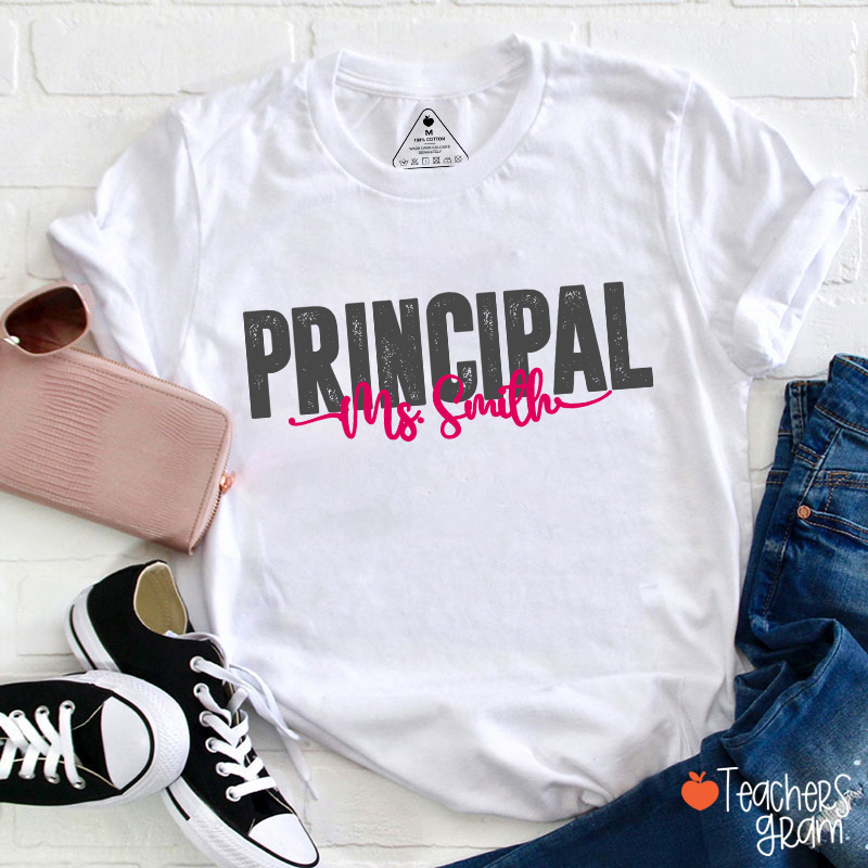 Personalized Name Distressed Assistant Teacher T-Shirt