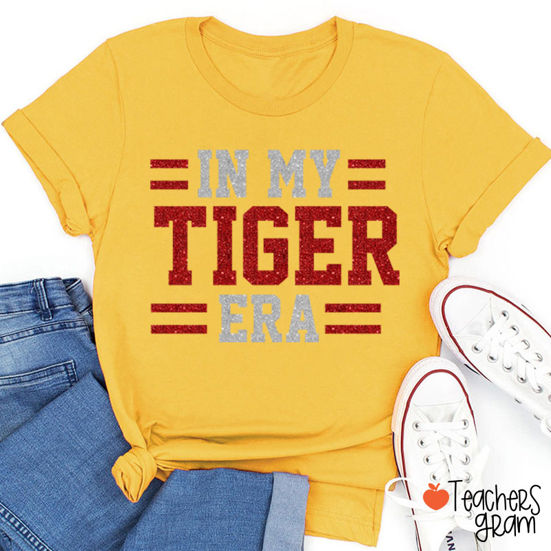 Personalized Mascot Glitter In My School Spirit Era Teacher T-Shirt