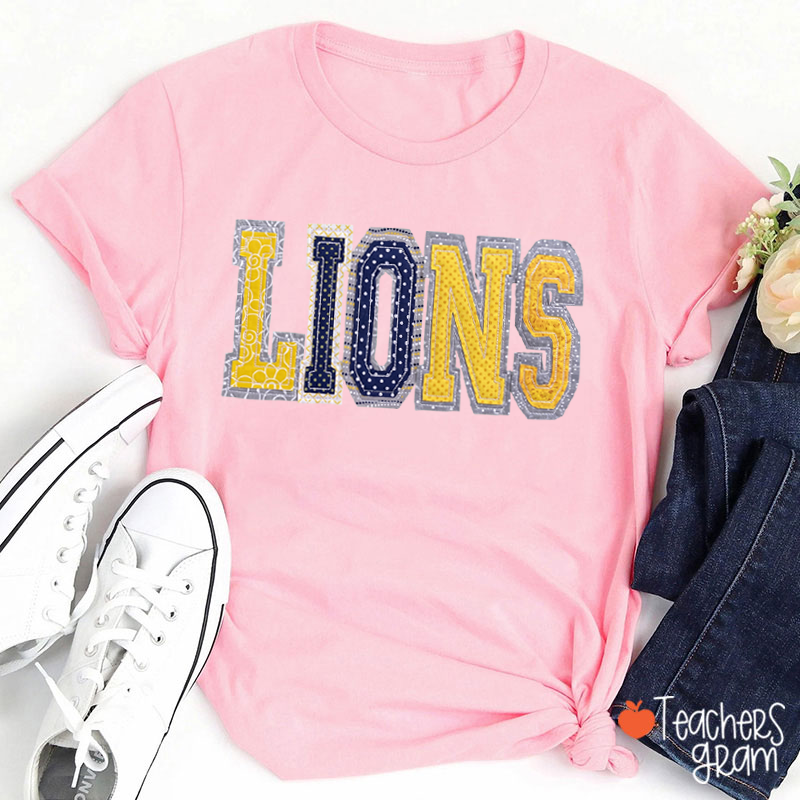Personalized Mascot Mixed Print Letter Teacher T-Shirt