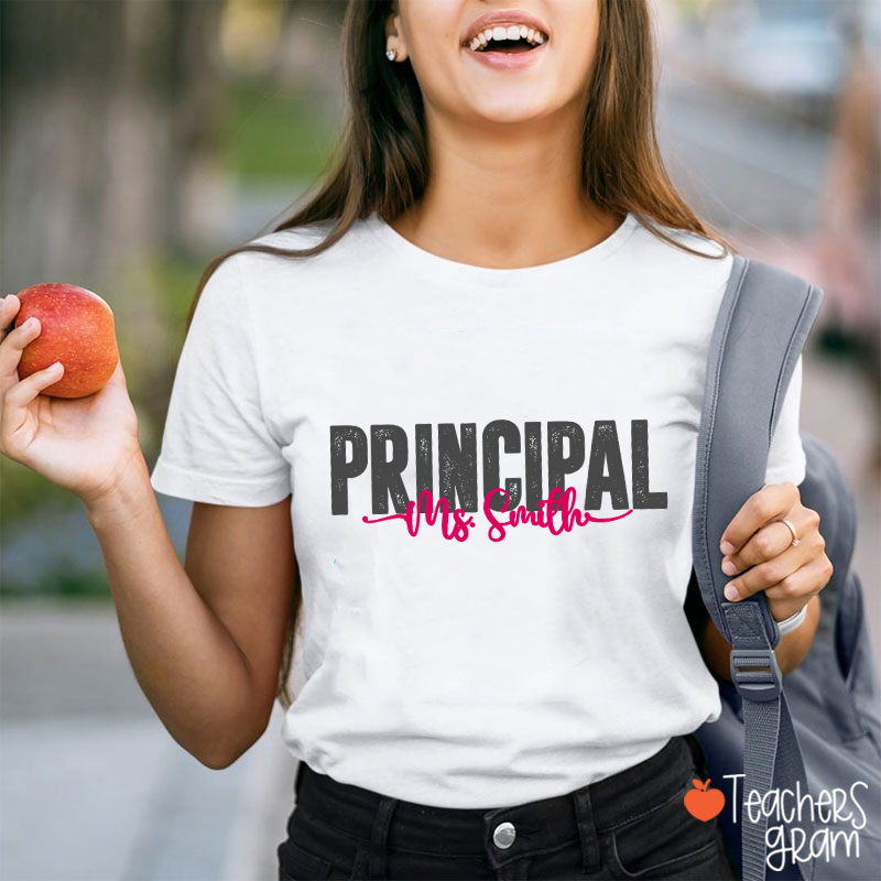 Personalized Name Distressed Assistant Teacher T-Shirt