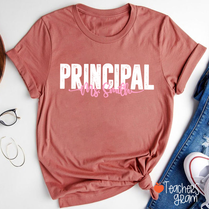 Personalized Name Distressed Assistant Teacher T-Shirt