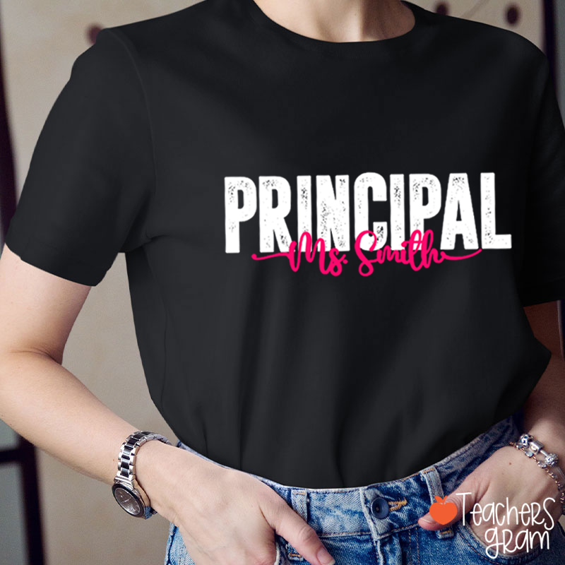 Personalized Name Distressed Assistant Teacher T-Shirt