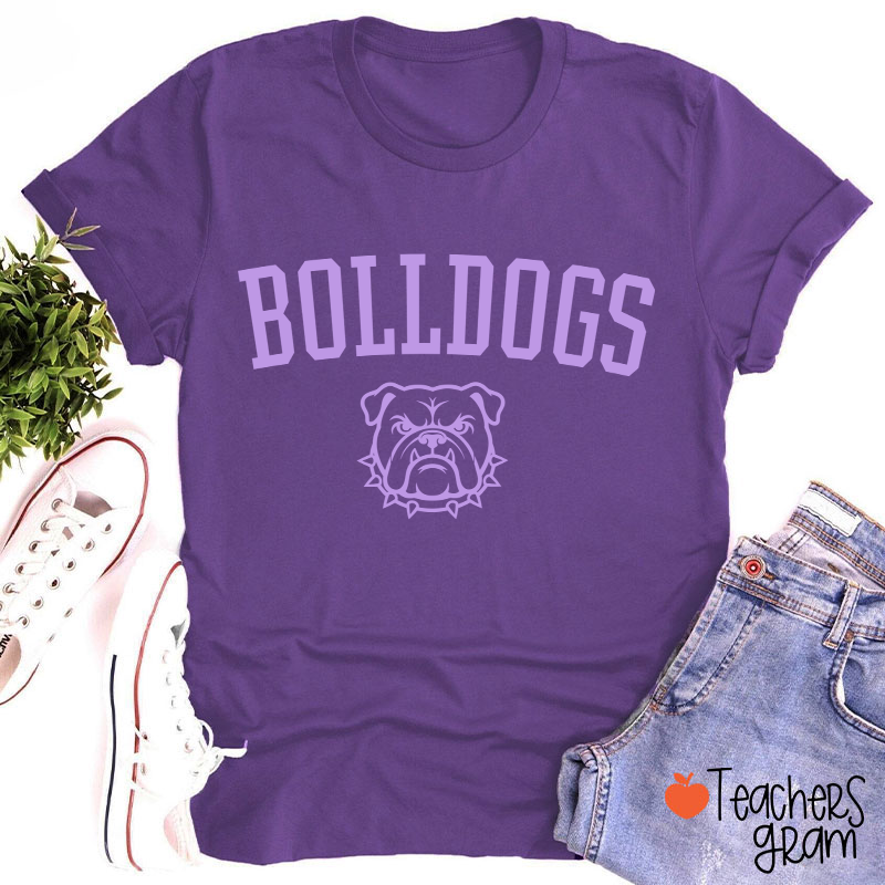 Personalized Mascot Outline Graphic Varsity Letter Teacher T-Shirt