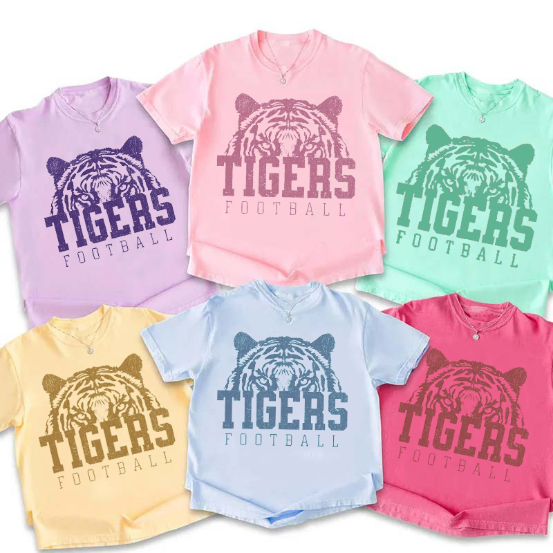 Personalized Mascot Retro Animal Sport Distressed Print Teacher T‑Shirt