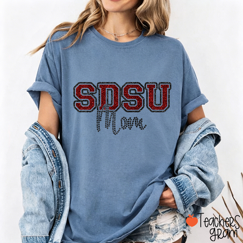 Personalized School Abbreviation And Name Faux Glitter Teacher T-Shirt