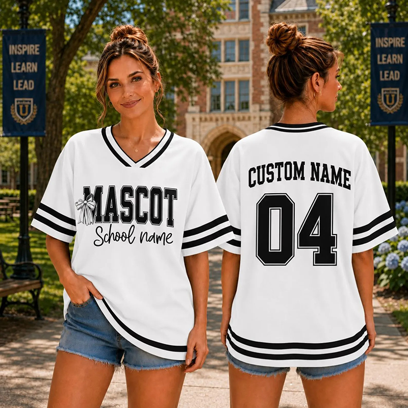 Personalized Mascot Name And Number Plaid Number Print Teacher Mesh Jersey