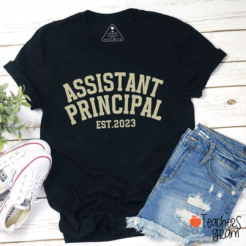 Personalized School Role Year Retro Arch Varsity Teacher T-Shirt