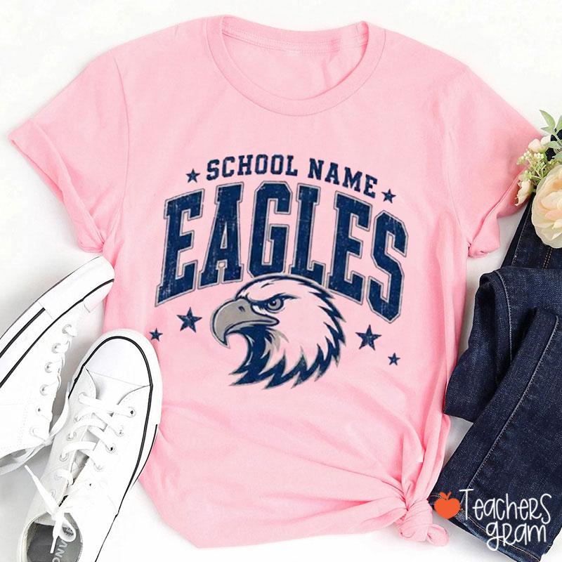 Personalized Mascot Vintage School Spirit Team Graphic Teacher T-Shirt