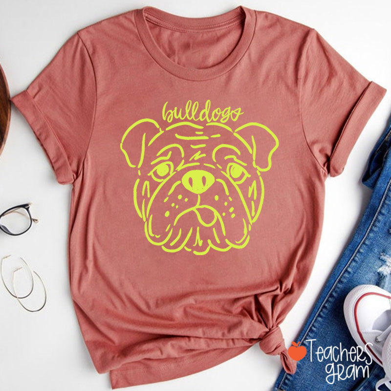 Personalized Mascot Cute Simple Line Drawing Teacher T-Shirt