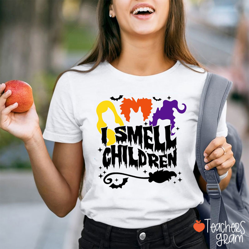 Halloween I Smell Children Funny Halloween Teacher T-Shirt