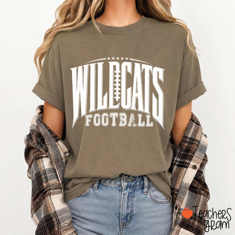 Personalized Mascot Vintage Distressed Football Star Graphic Teacher T‑Shirt
