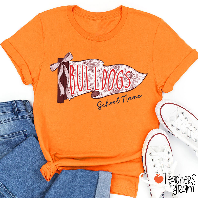 Personalized School Mascot Toile De Jouy Teacher T-Shirt