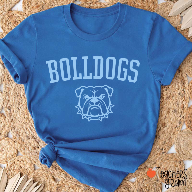 Personalized Mascot Outline Graphic Varsity Letter Teacher T-Shirt