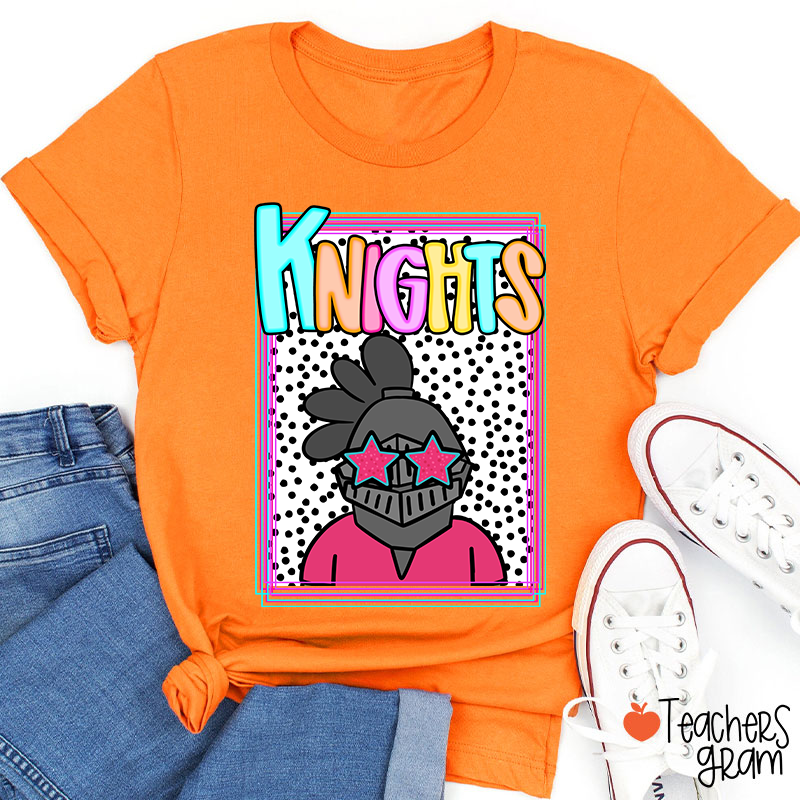 Personalized Mascot Polka Dot Preppy School Spirit Teacher T-Shirt