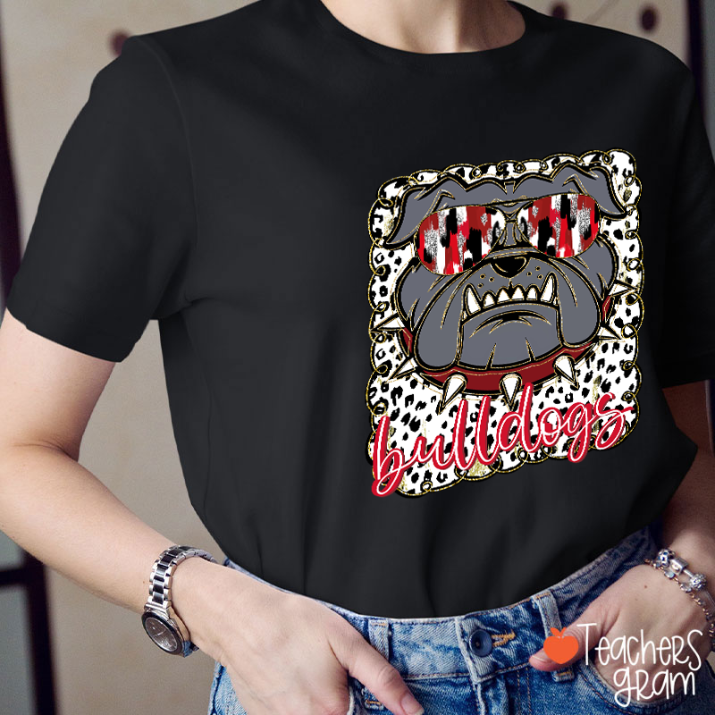 Personalized Mascot Preppy Coquette Polka Dot Teacher T-Shirt