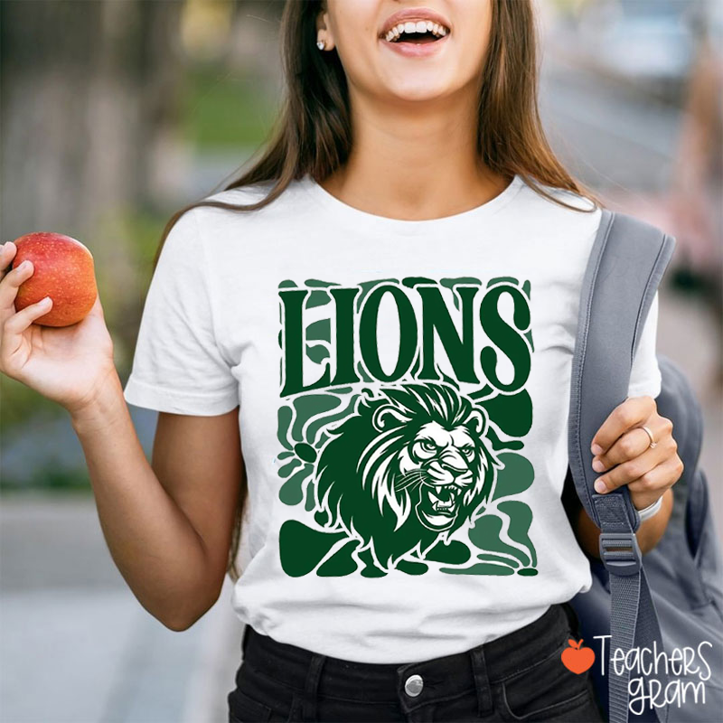 Personalized Mascot Vintage Block Letter Sports Character Teacher T-Shirt