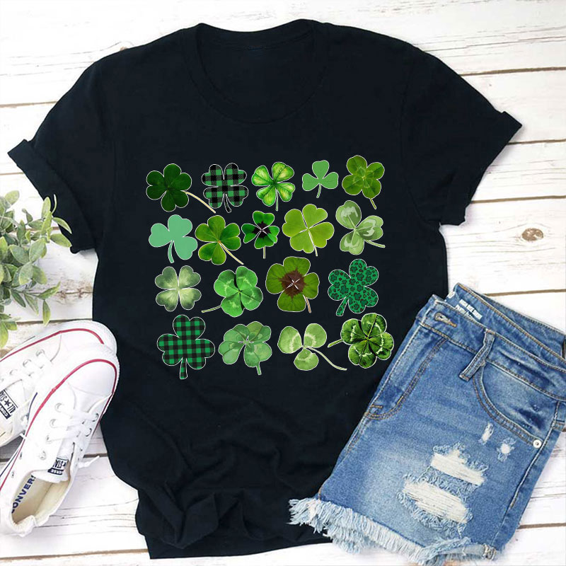 Different Kinds Of Lucky Clovers Teacher T-Shirt