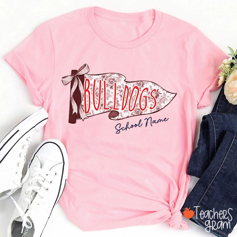 Personalized School Mascot Toile De Jouy Teacher T-Shirt