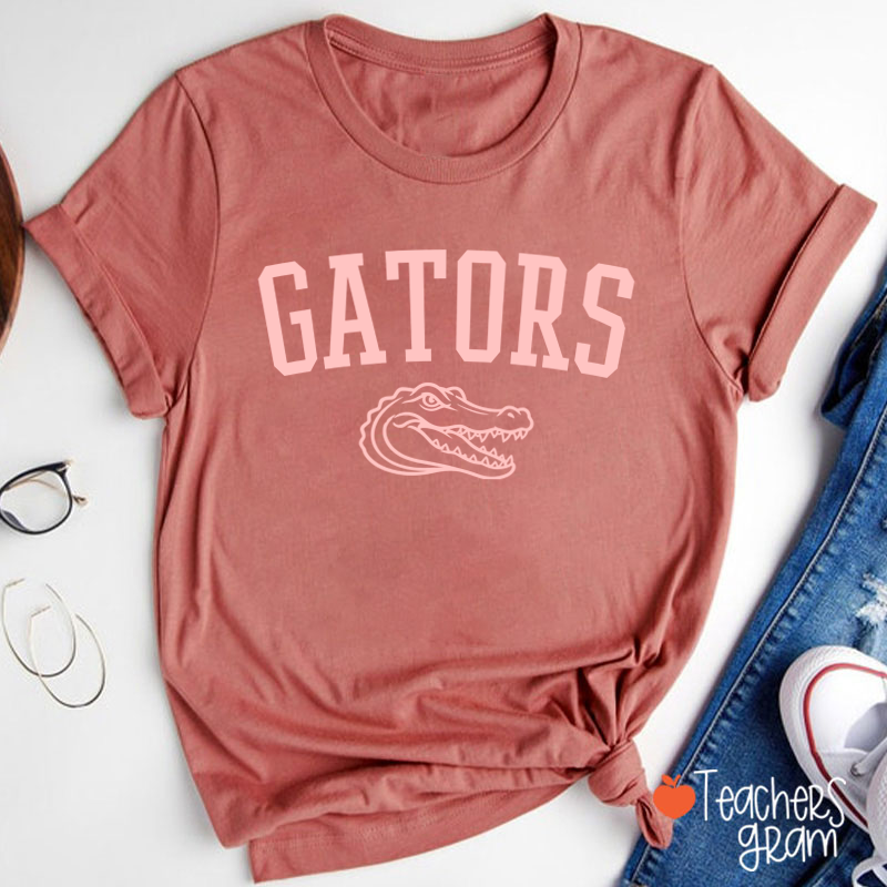 Personalized Mascot Outline Graphic Varsity Letter Teacher T-Shirt