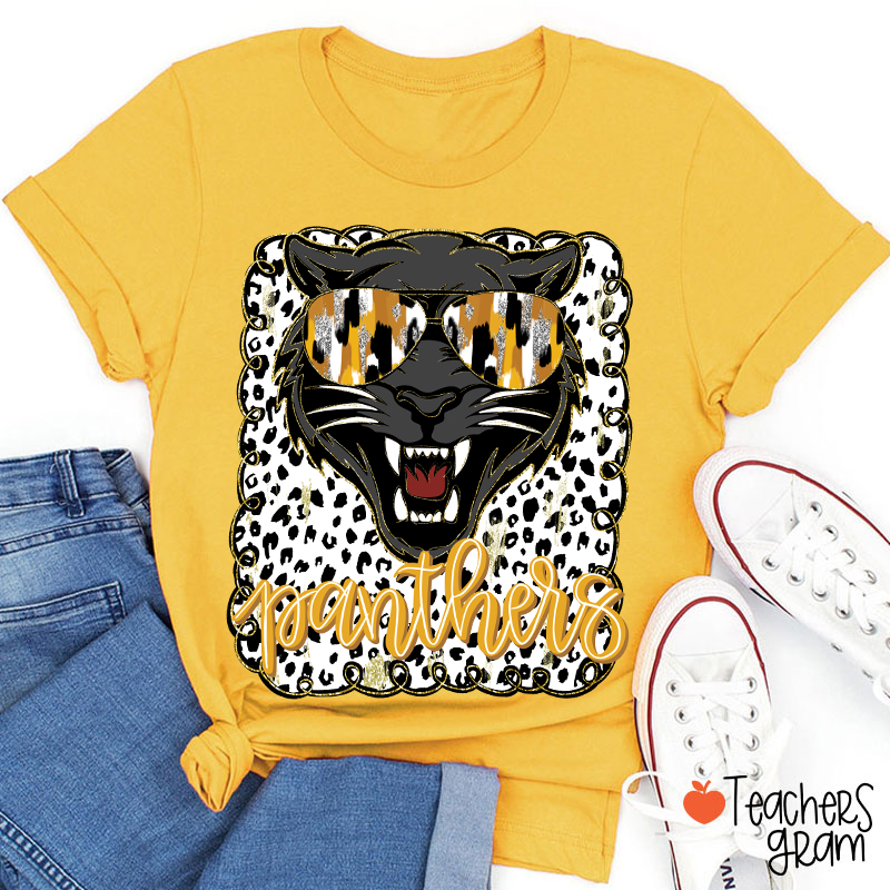 Personalized Mascot Preppy Coquette Polka Dot Teacher T-Shirt