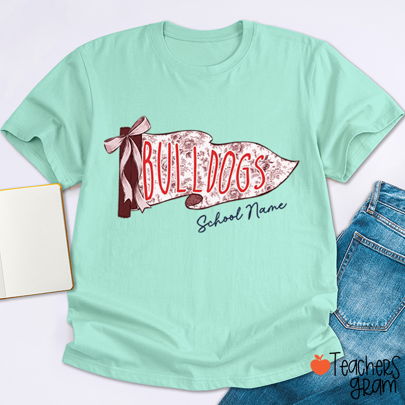Personalized School Mascot Toile De Jouy Teacher T-Shirt