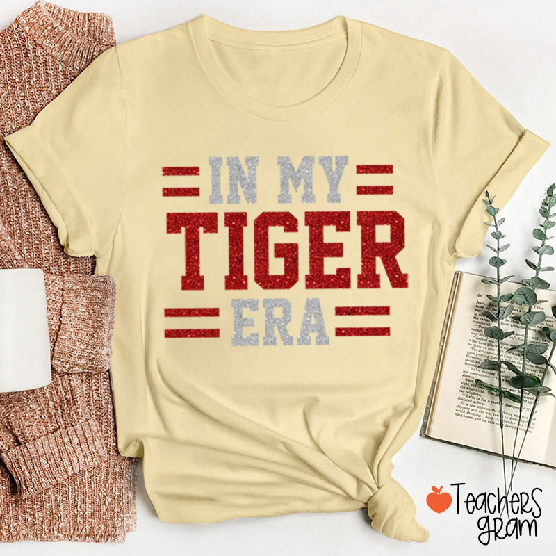 Personalized Mascot Glitter In My School Spirit Era Teacher T-Shirt