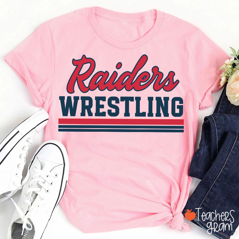 Personalized Mascot And School Name Contrasting Lines Teacher T-Shirt