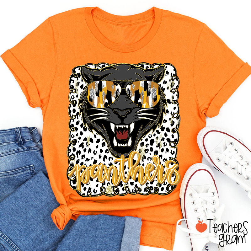 Personalized Mascot Preppy Coquette Polka Dot Teacher T-Shirt