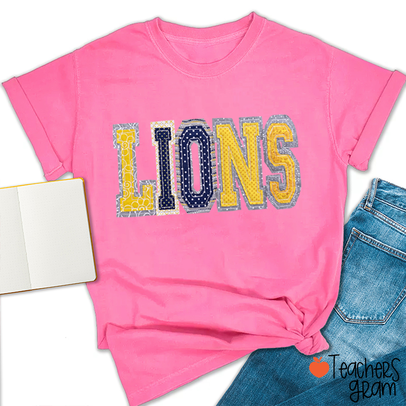 Personalized Mascot Mixed Print Letter Teacher T-Shirt