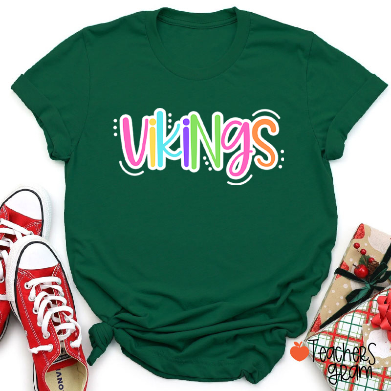 Personalized Mascot Or Name Candy Color Teacher T-Shirt