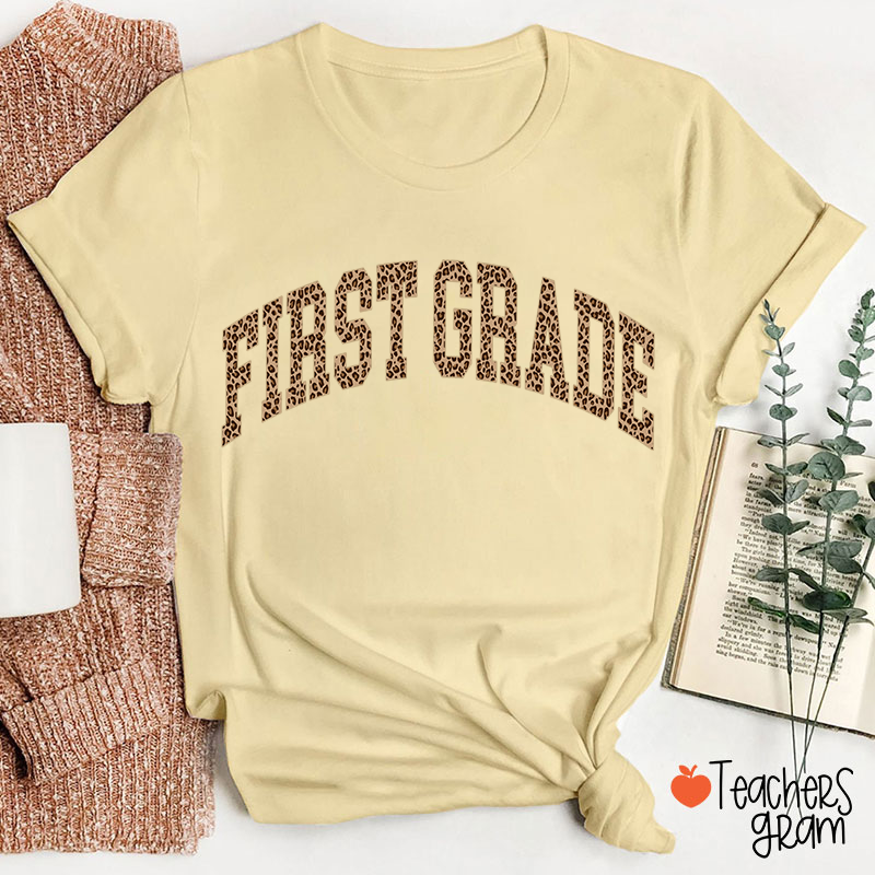 Personalized Leopard Brown Teacher T-Shirt
