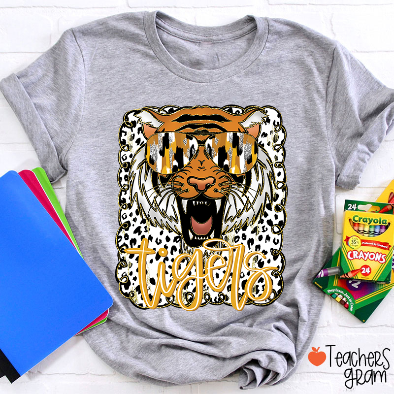 Personalized Mascot Preppy Coquette Polka Dot Teacher T-Shirt