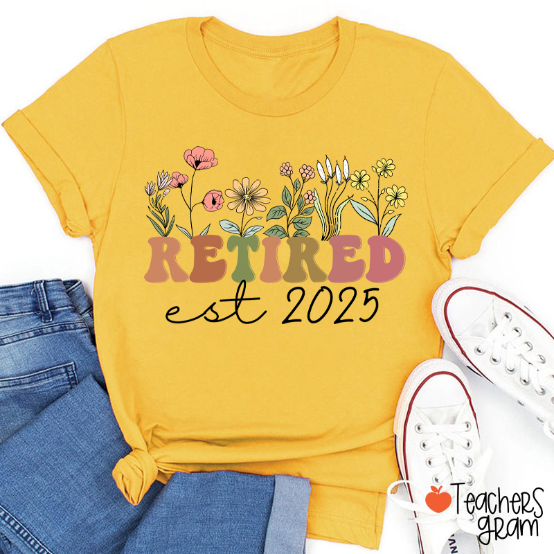 Personalized Retired Est Teacher T-Shirt
