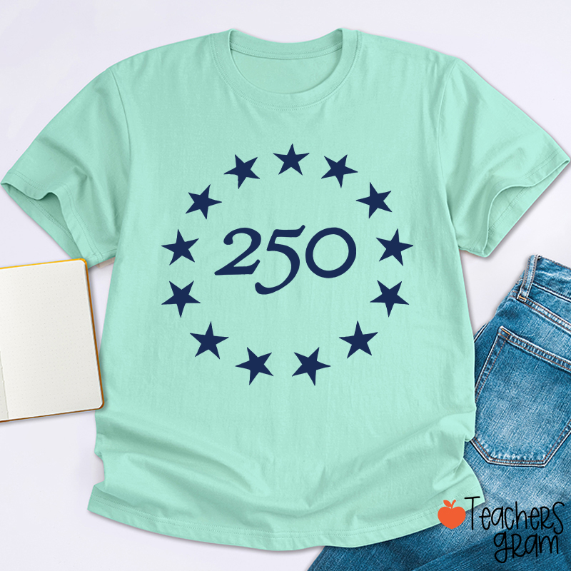 America 250 Flag Teacher T-Shirt